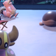 A Gastrodon, Clodsire, and Slowbro are all shown sitting on a roof next to a candlelit picnic table.
